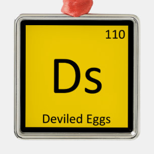 Ornement Carré Argenté Ds - OEufs dévilés Appetizer Symbole de chimie