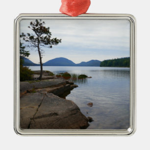 Ornement Carré Argenté Eagle Lake à Acadia National Park