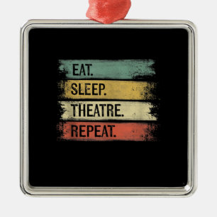 Ornement Carré Argenté Eat Sleep Theatre Repeat Theater Tech Toxits