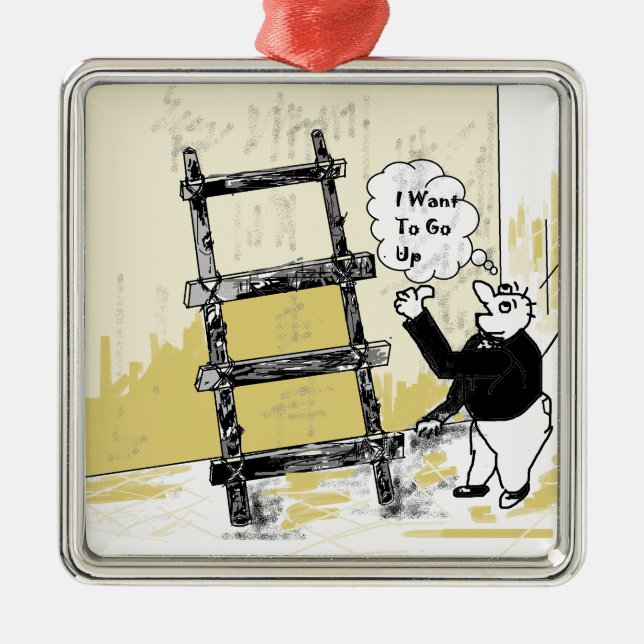 Ornement Carré Argenté Échelle (Devant)