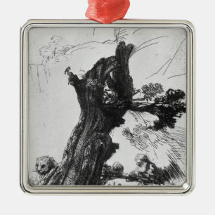 Ornement Carré Argenté Écriture de St Jerome, 1648