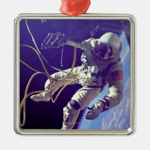 Ornement Carré Argenté Ed White First American Spacewalker Photographie