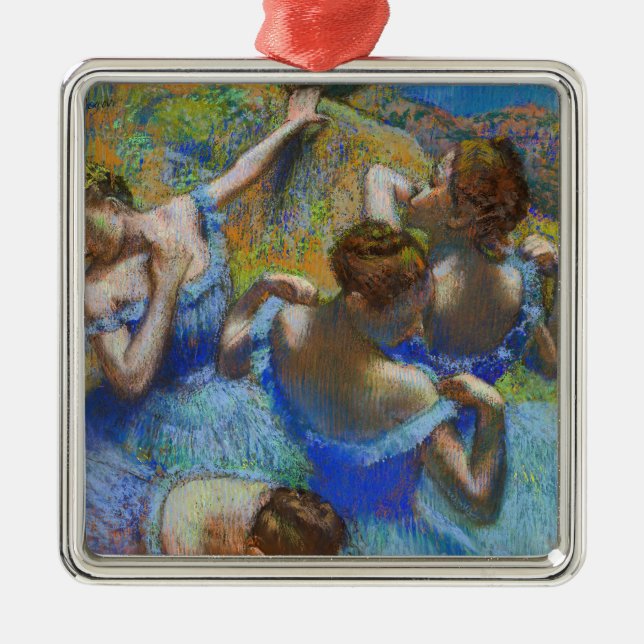 Ornement Carré Argenté Edgar Degas - Danseurs Bleus (Devant)