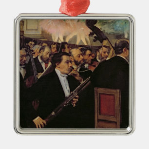 Ornement Carré Argenté Edgar Degas l'orchestre d'opéra, c.1870
