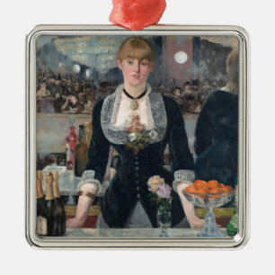 Ornement Carré Argenté Edouard Manet's A Bar
