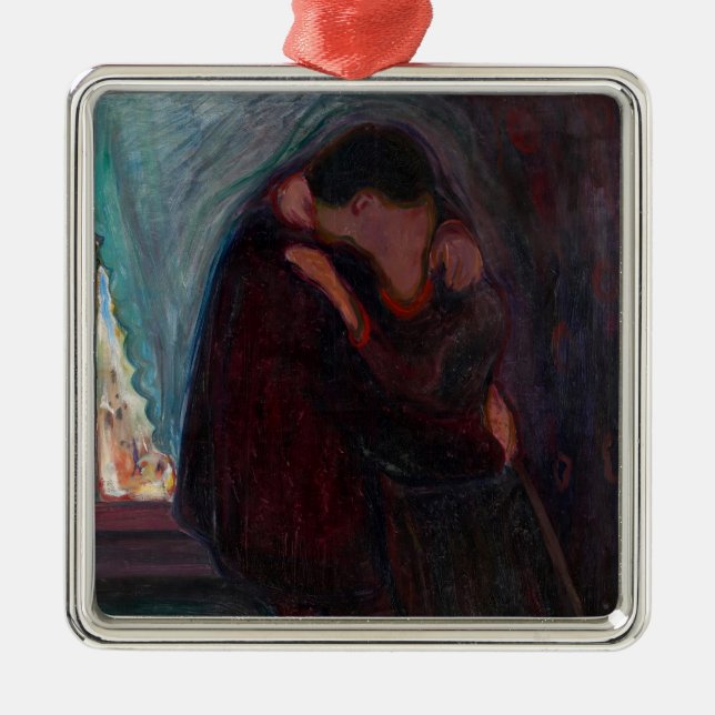 Ornement Carré Argenté Edvard Munch - Le baiser (Devant)