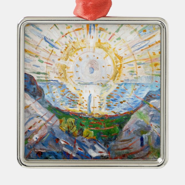 Ornement Carré Argenté Edvard Munch - Le Soleil 1912 (Devant)