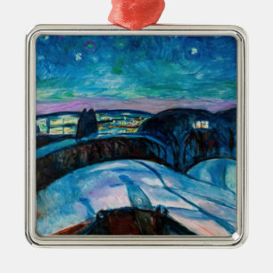 Ornement Carré Argenté Edvard Munch - Nuit étoilée 1922