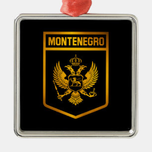 Ornement Carré Argenté Emblème du Monténégro