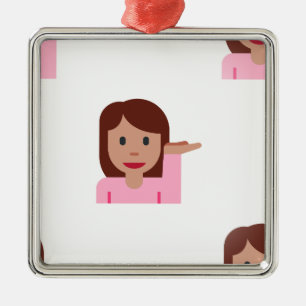 Ornement Carré Argenté emoji femme