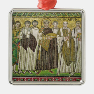 Ornement Carré Argenté Empereur I Justinian
