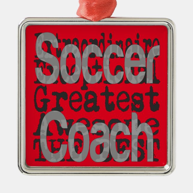 Ornement Carré Argenté Entraîneur de football Extraordinaire (Devant)