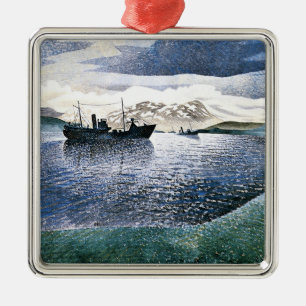 Ornement Carré Argenté Eric Ravilious - Norvège, réalisme magique,