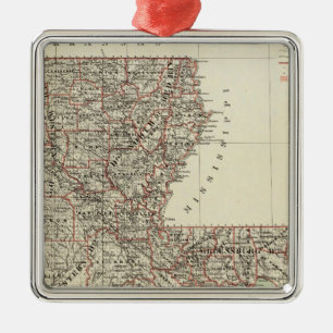 Ornement Carré Argenté État de la Louisiane
