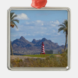 Ornement Carré Argenté États-Unis, Arizona, Lake Havasu City. Phare à côt