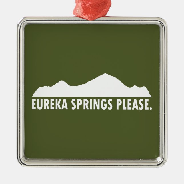 Ornement Carré Argenté Eureka Springs S'il vous plaît (Devant)