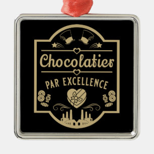 Ornement Carré Argenté Fabricant de chocolatier