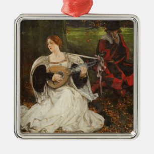 Ornement Carré Argenté Fair is my Love (par Edwin Austin Abbey)