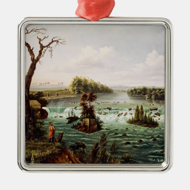 Ornement Carré Argenté Falls of Saint Anthony by Henry Lewis (Devant)
