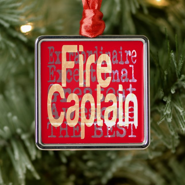 Ornement Carré Argenté Fire Captain Extraordinaire (Arbre)