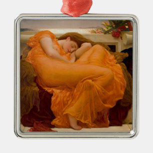 Ornement Carré Argenté Flaming June (par Frederic Leighton)