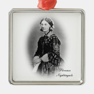 Ornement Carré Argenté Florence Nightingale-Nursing Graduate+personnalise