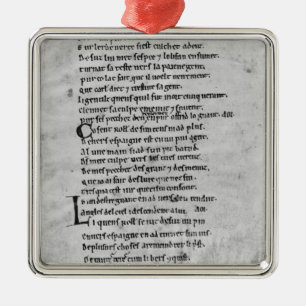 Ornement Carré Argenté Fol.43 'la chanson de Roland