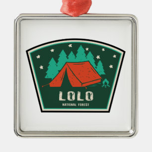 Ornement Carré Argenté Forêt nationale de Lolo Camping Montana