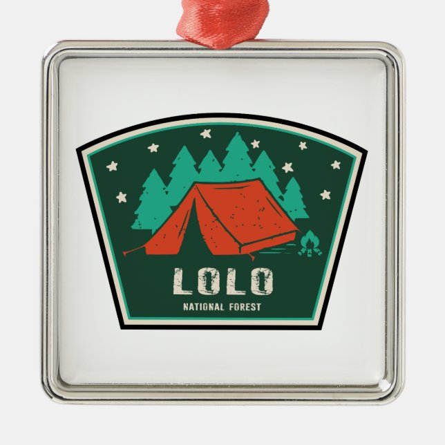 Ornement Carré Argenté Forêt nationale de Lolo Camping Montana (Devant)