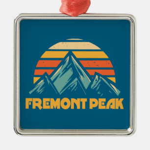 Ornement Carré Argenté Fremont Peak Wyoming Rétro Turquoise