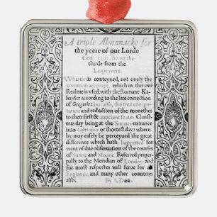 Ornement Carré Argenté Frontispice à un calendrier romain, 1591