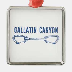 Ornement Carré Argenté Gallatin Canyon Montana Rock Escalade Quickdraw