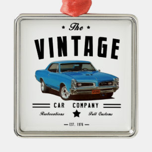 Ornement Carré Argenté Garage 1966 de cru de Pontiac GTO