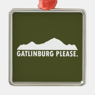 Ornement Carré Argenté Gatlinburg Tennessee Please