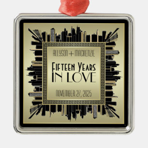 Ornement Carré Argenté Gatsby d'or au Champagne Mariage Art déco