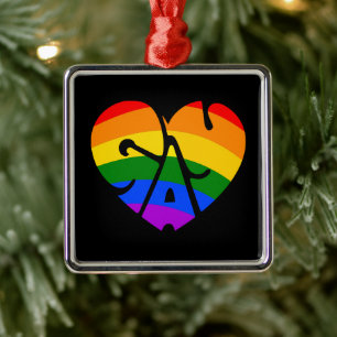 Ornement Carré Argenté Gay Heart