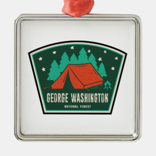 Ornement Carré Argenté George Washington National Forest Camping