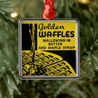 Ornement Carré Argenté Golden Waffles Breakfast