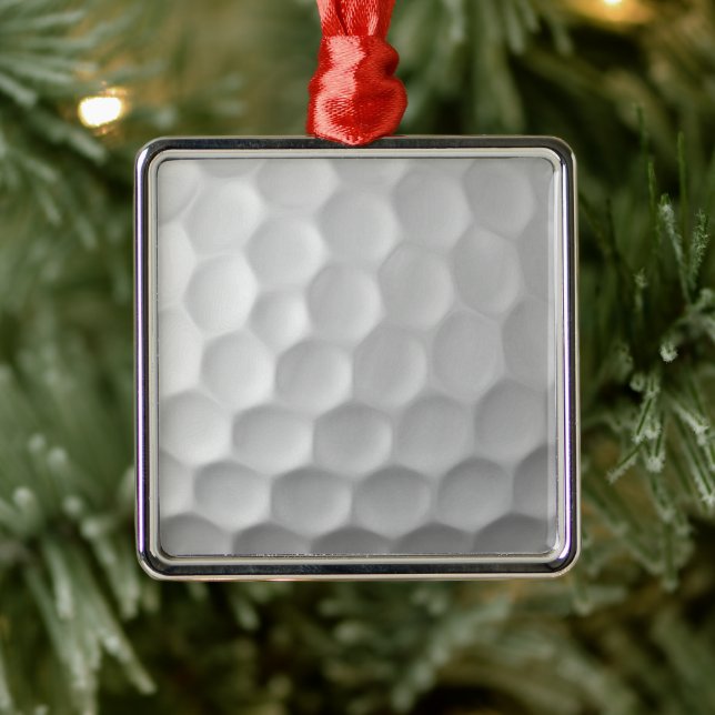 Ornement Carré Argenté Golf Ball Texture (Arbre)