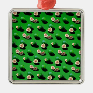 Ornement Carré Argenté Goyave Fruit Exotique