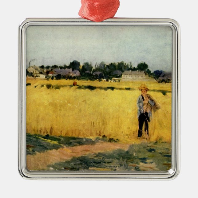 Ornement Carré Argenté Grain Field (par Berthe Morisot) (Devant)