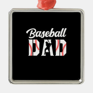 Ornement Carré Argenté Grandfather Quotes Baseball Dad