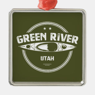 Ornement Carré Argenté Green River Utah Kayak