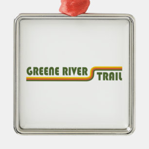 Ornement Carré Argenté Greene River Trail Pennsylvanie