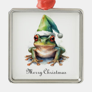 Ornement Carré Argenté Grenouille de Noël, coutume