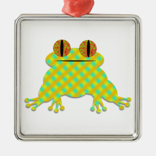 Ornement Carré Argenté Grenouille mûre