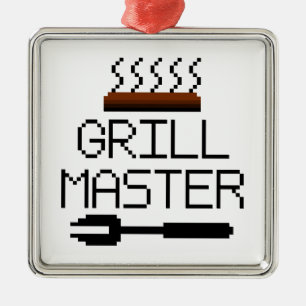 ORNEMENT CARRÉ ARGENTÉ GRILL MASTER
