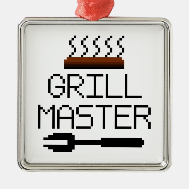 ORNEMENT CARRÉ ARGENTÉ GRILL MASTER (Devant)