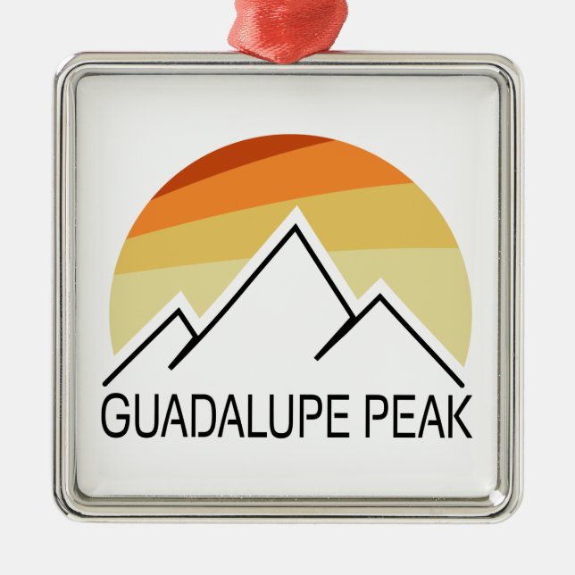 Ornement Carré Argenté Guadalupe Peak Retro (Devant)