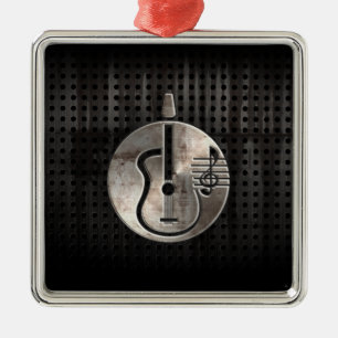 Ornement Carré Argenté Guitare acoustique rocailleuse
